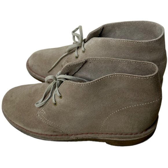 Clarks Originals Desert Boots Mens Size 7.5 Beige Sand Suede Crepe Sole Chukka - Picture 3 of 6
